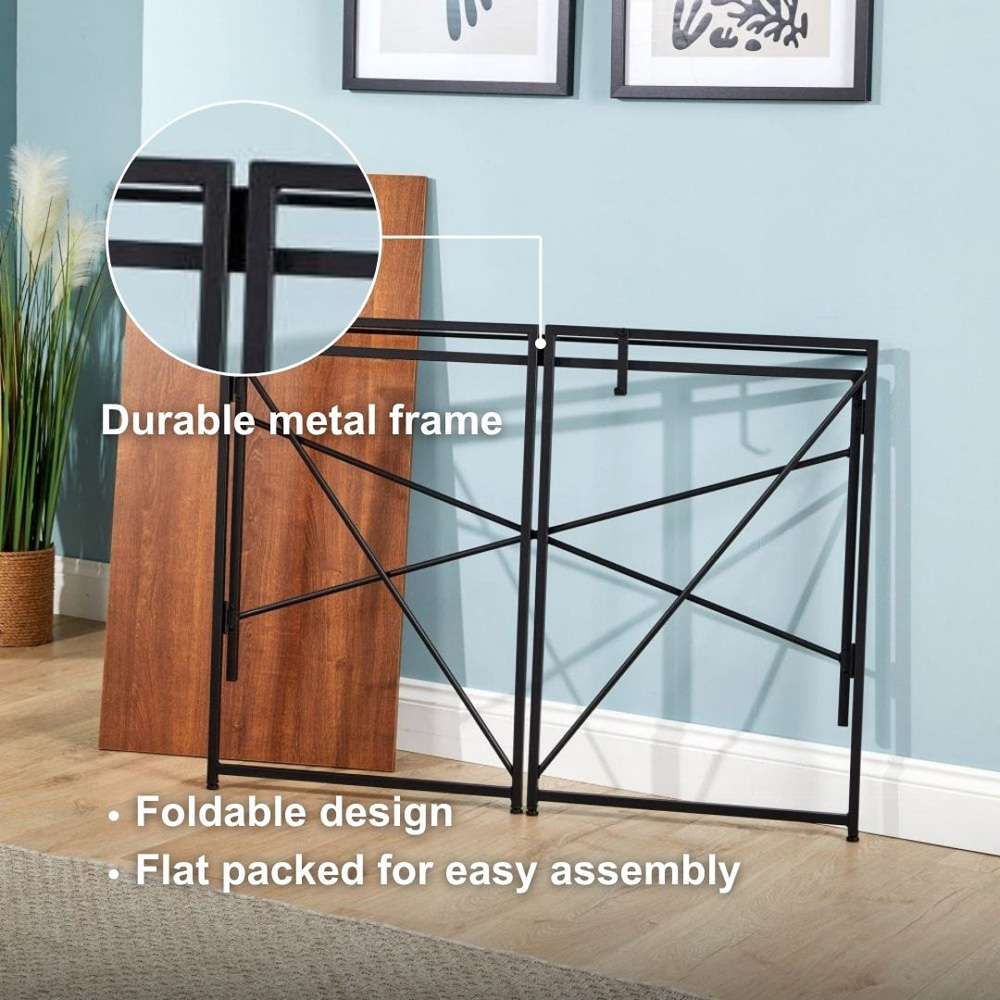 Home Source Brampton Folding Compact Desk with Hook Grey Image 5