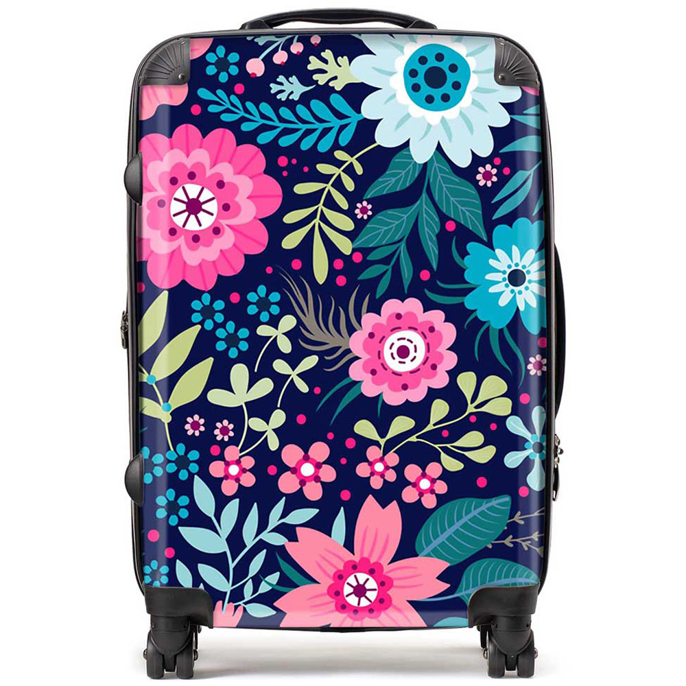 Warren Reed Designer Medium Cute Colourful Flower Pattern Suitcase Image 1