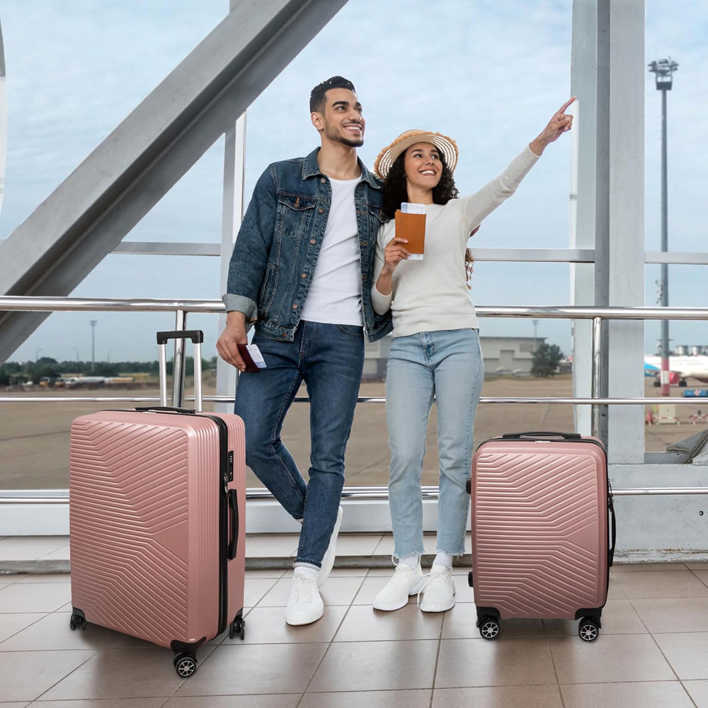 Alivio Set of 3 Rose Gold Hard Shell Luggage Suitcase Image 2
