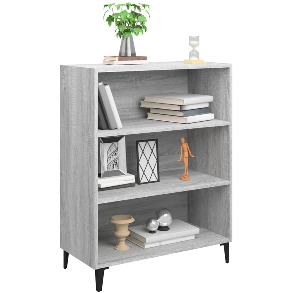 vidaXL 3 Shelf Grey Sonoma Sideboard Image 3