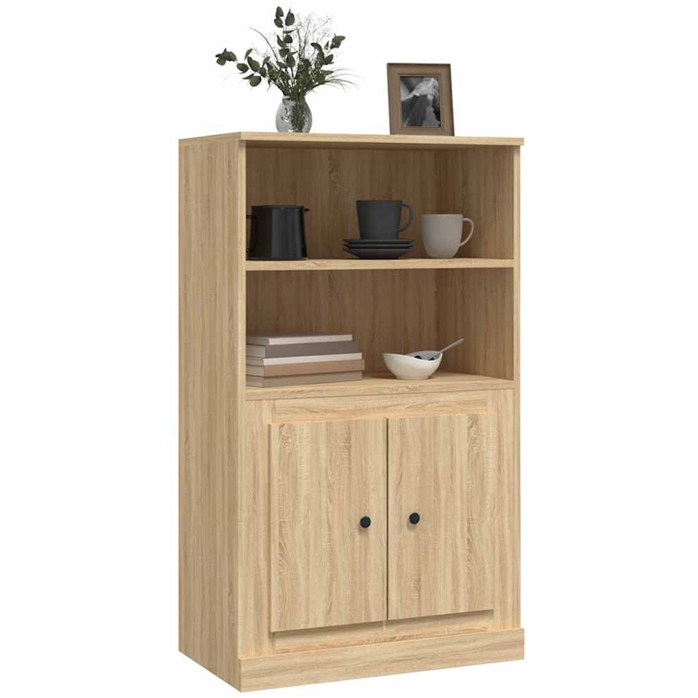 vidaXL 2 Door 2 Open Shelf Sonoma Oak Highboard Image 4