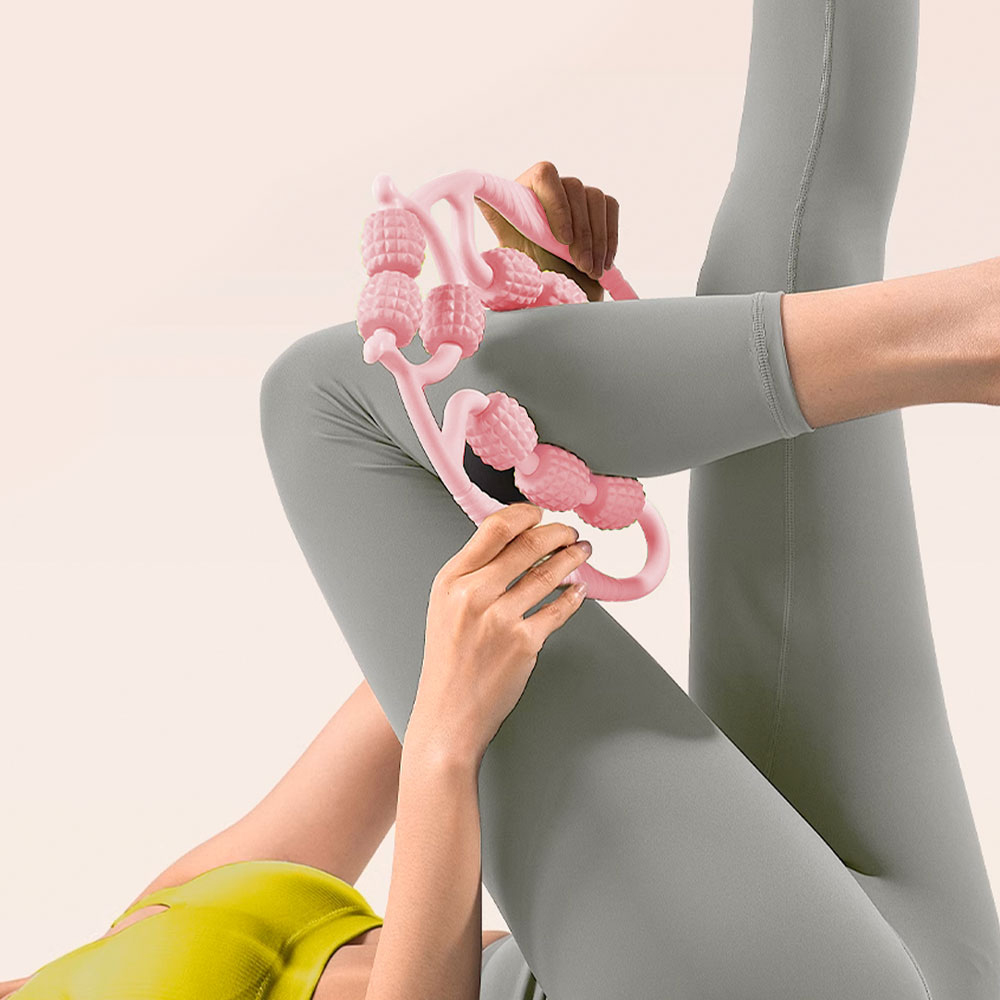 Home & Outdoor Direct Pink 9 Wheel Leg Muscle Roller Massager Image 5