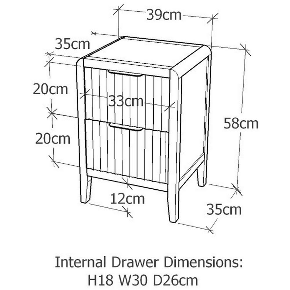 Castel 2 Drawers Clay Bedside Table Image 9