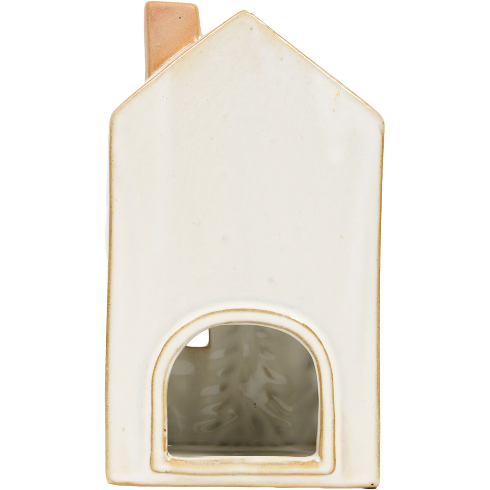 Glazed House Tealight Holder - White Image 5