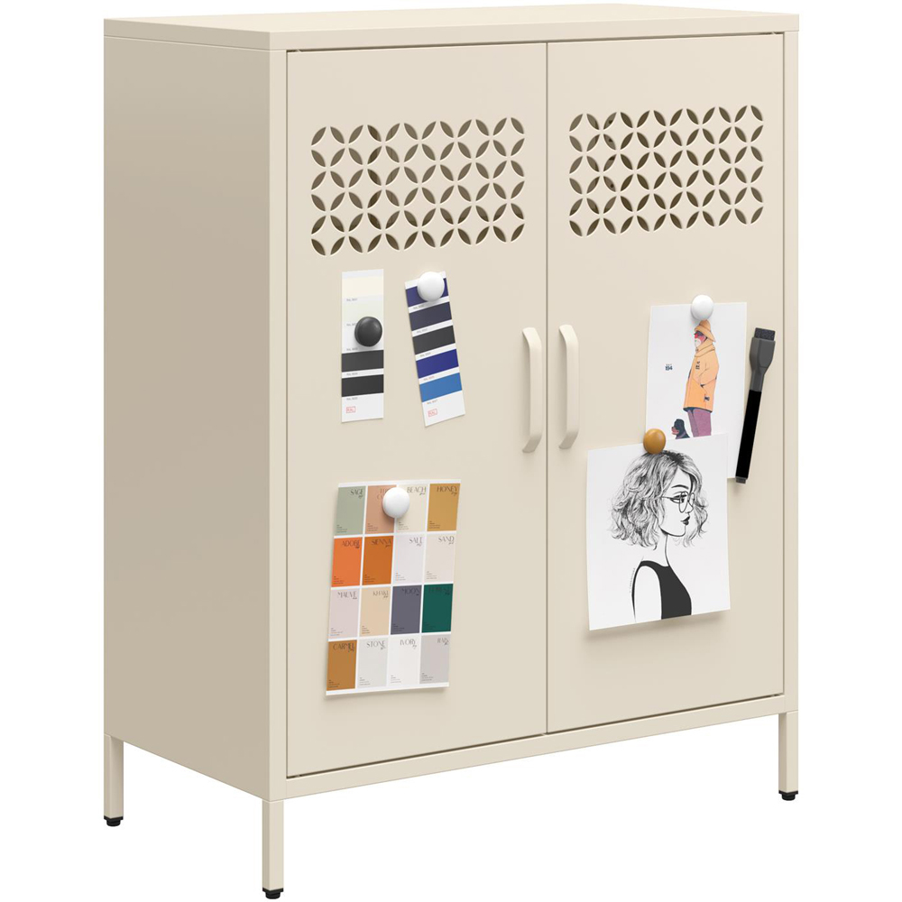 Dorel Annie 2 Door Parchment Metal Cabinet Image 5