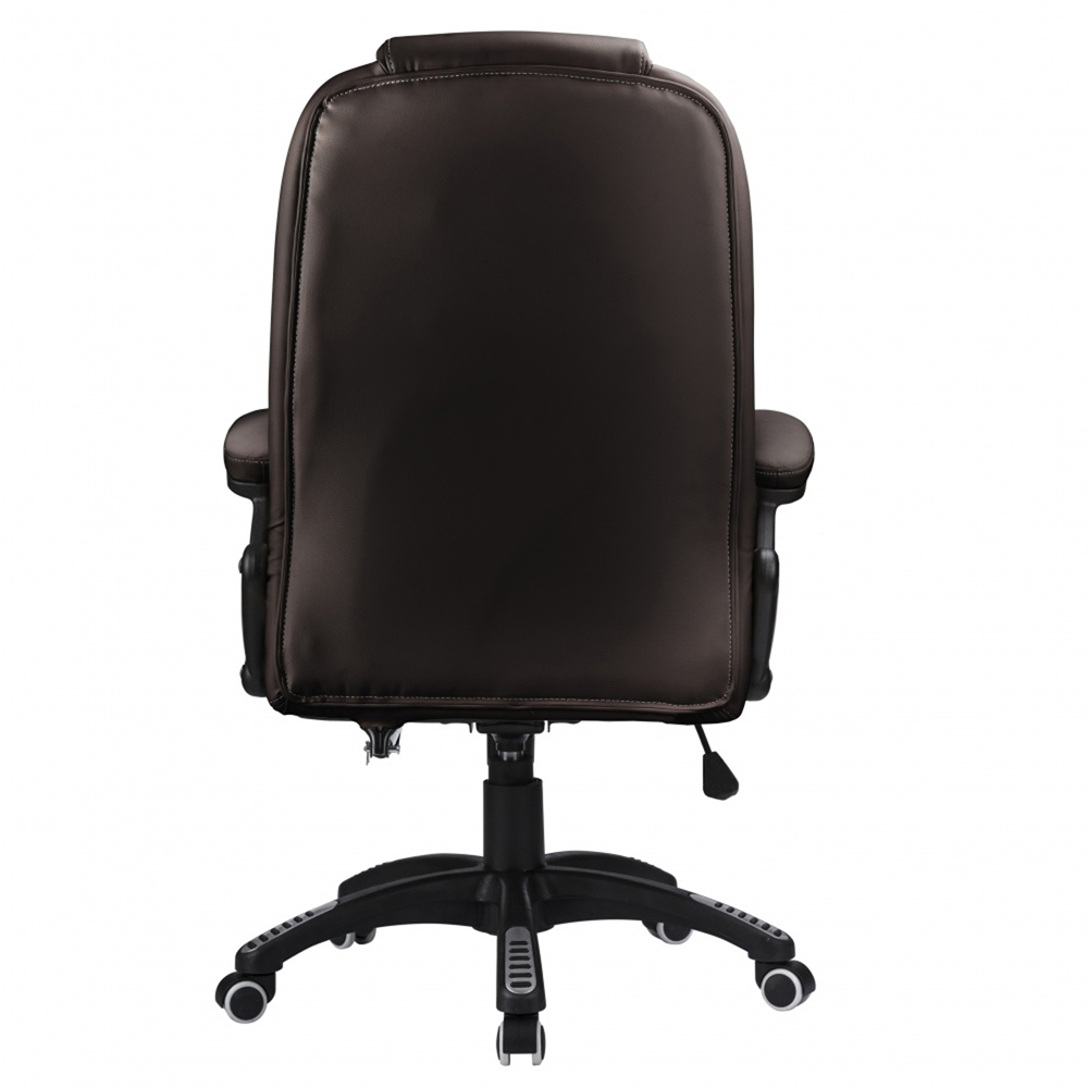 Reclining Office Chair in Faux Leather - Brown Image 5
