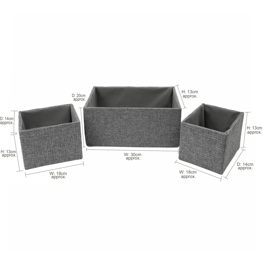JVL Chroma Grey Rectangular Storage Basket 3 Pack Image 7