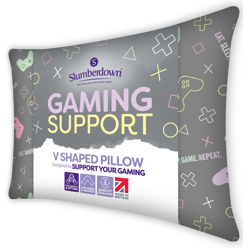 Slumberdown Gaming V Shaped Pillow Pink Image 2