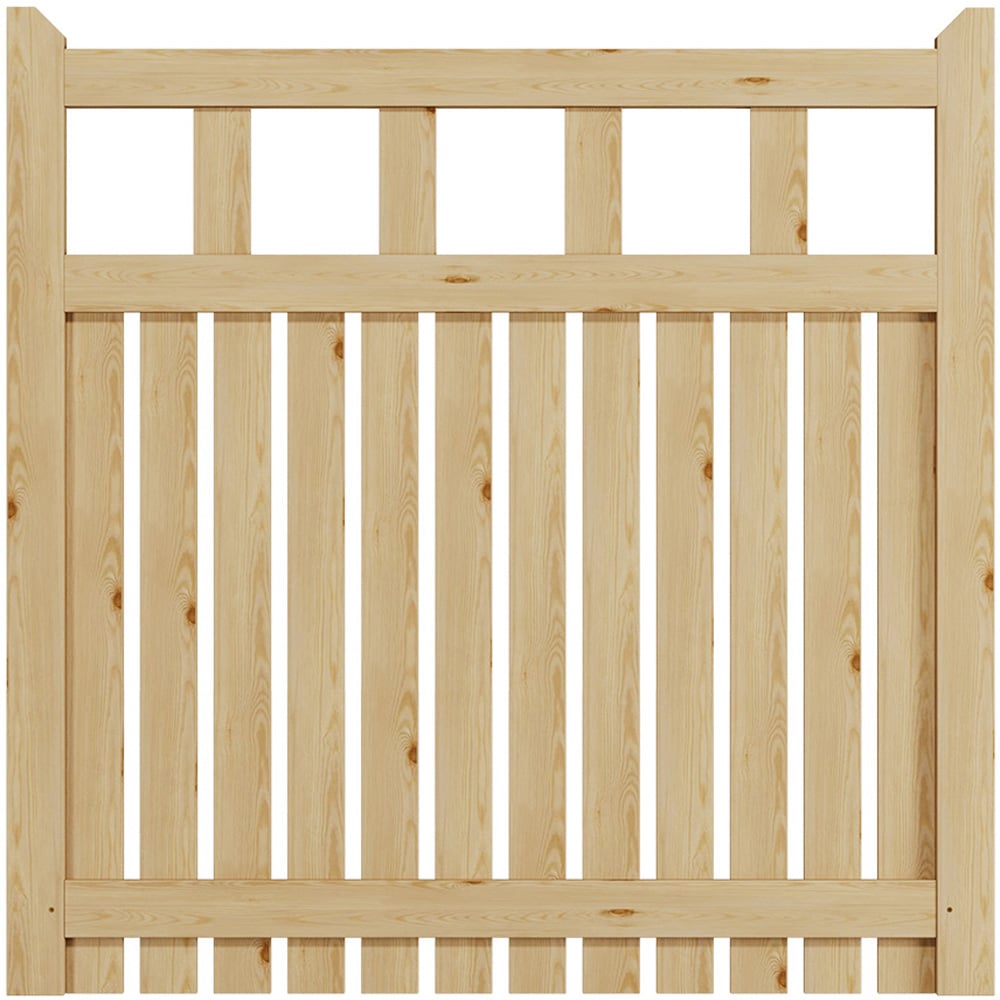 Outdoor Minimalist Nature Wooden Straight-Corner Garden Fence Door, 120 x 120 x 2.5cm Image 1
