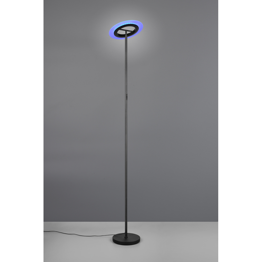 TRIO Samba Matt Black LED Floor Lamp with Remote Control Image 8