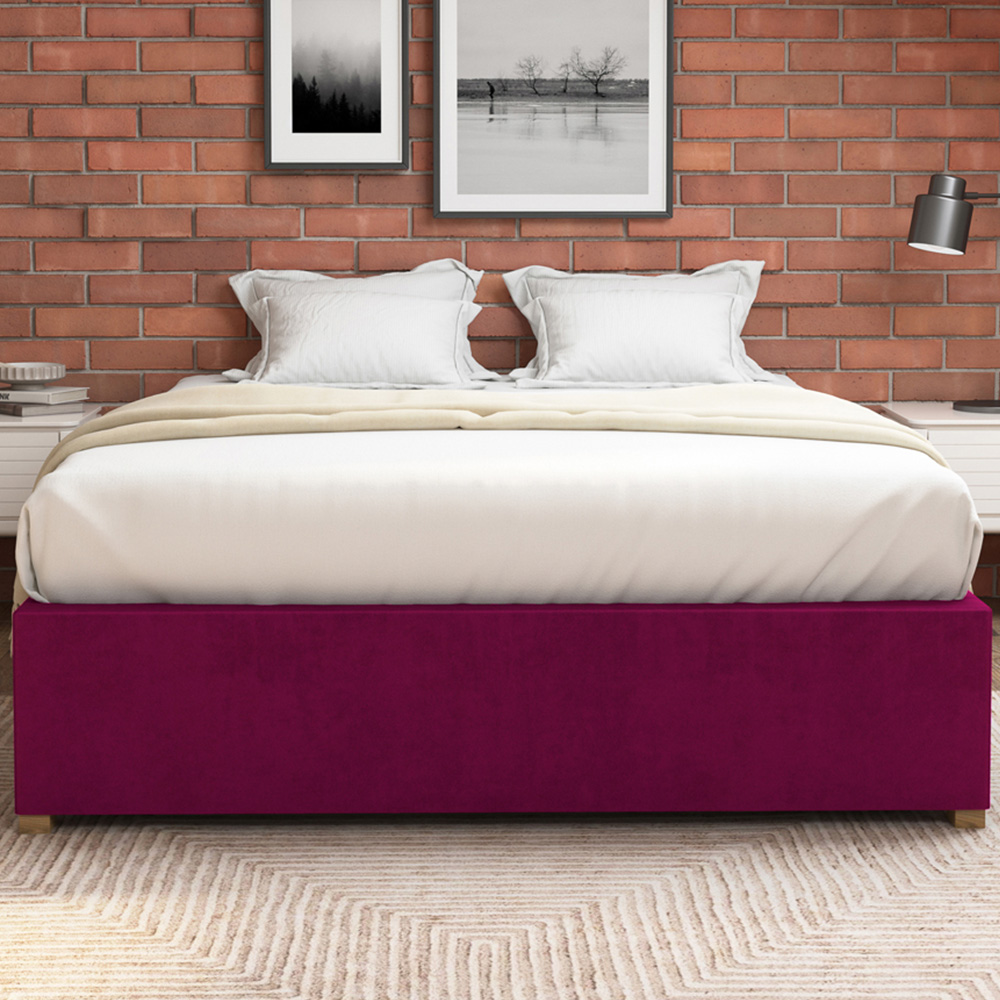 Aspire Furniture King Size Berry Plush Platform Ottoman Bed Image 3
