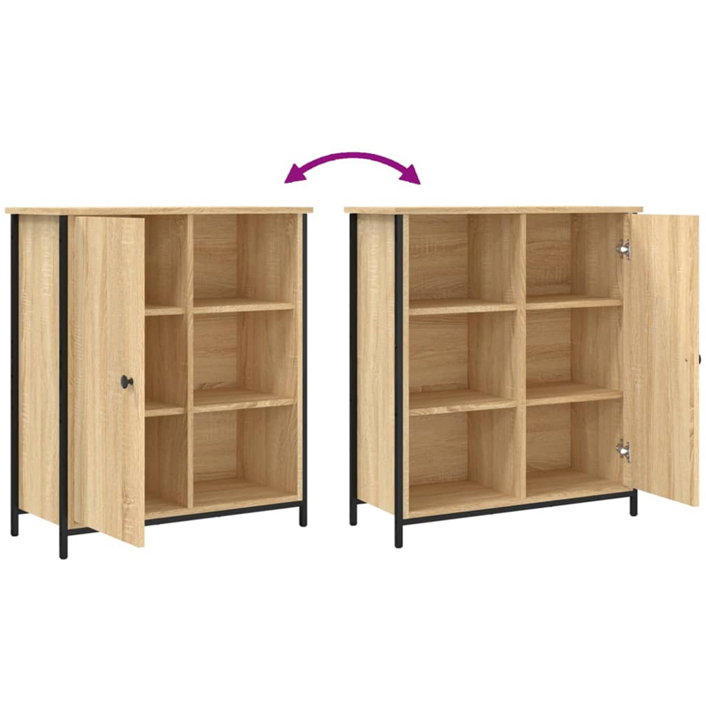 vidaXL Single Door 3 Shelf Sonoma Oak Sideboard Image 9