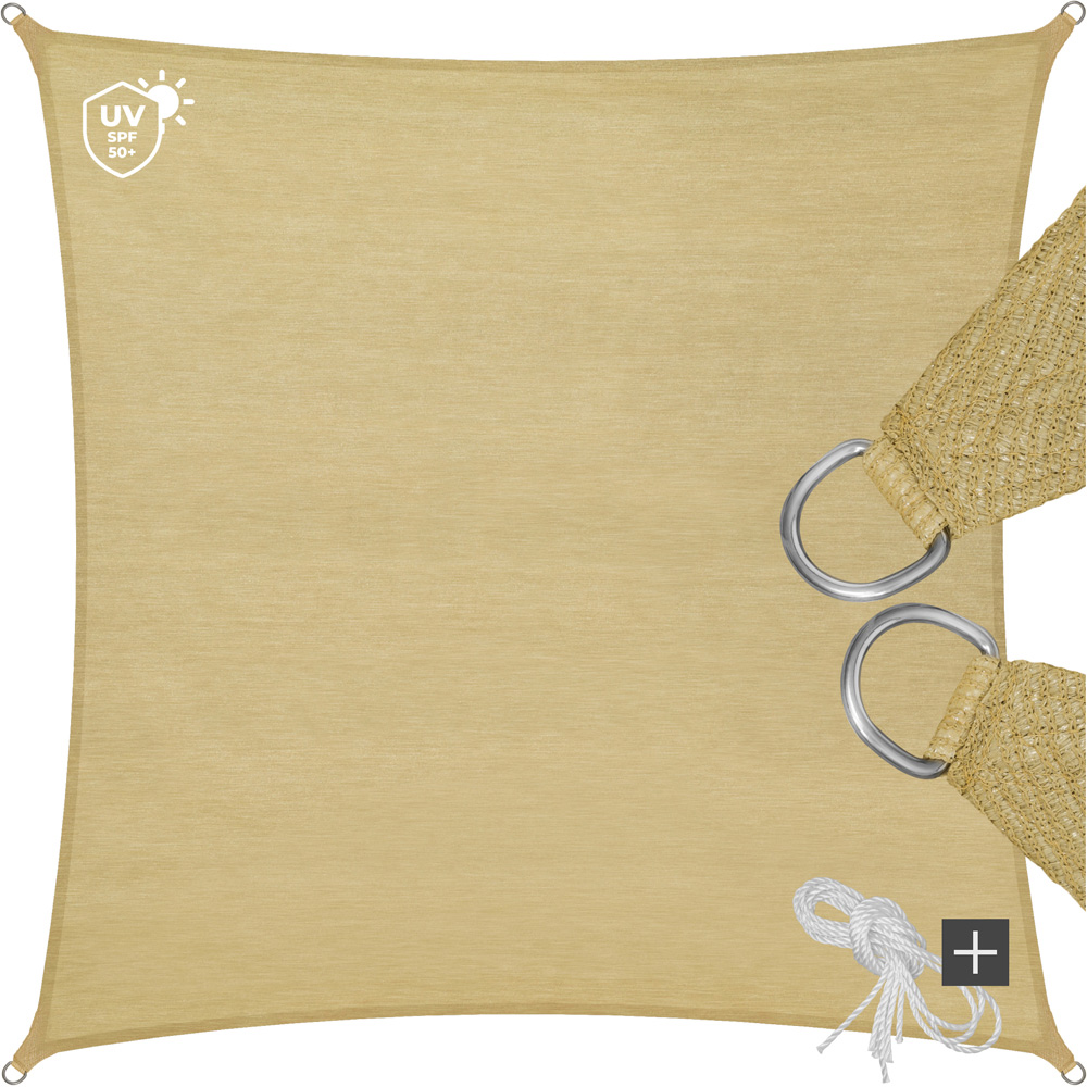 tectake Beige UV 50+ Rectangular Shade Sail 400cm Image 2