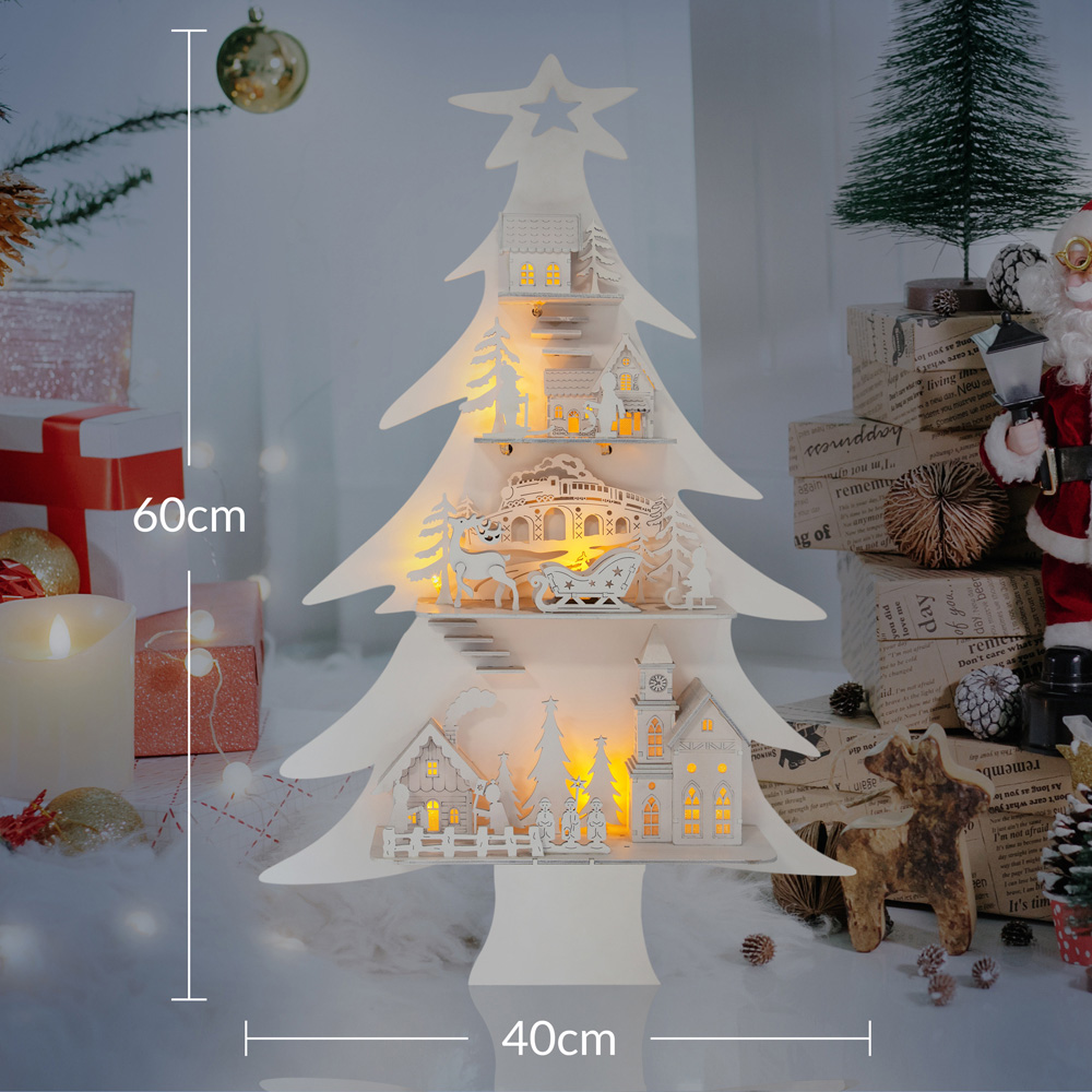 The Christmas Workshop LED Wooden City in Tree Decoration Image 9