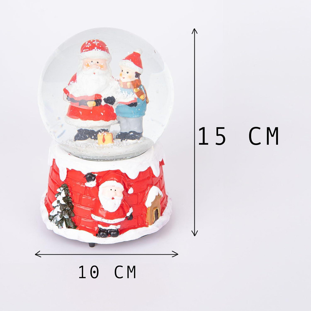 Single Shatchi Christmas Santa Tree Scene Resin Base Musical Snowglobe in Assorted Style Image 6