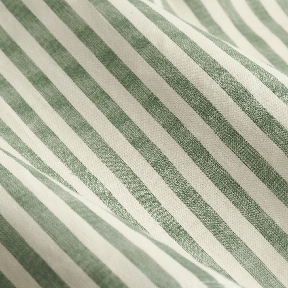 Yard Hebden Green Striped Cotton Eyelet Curtains 117 x 183cm Image 4