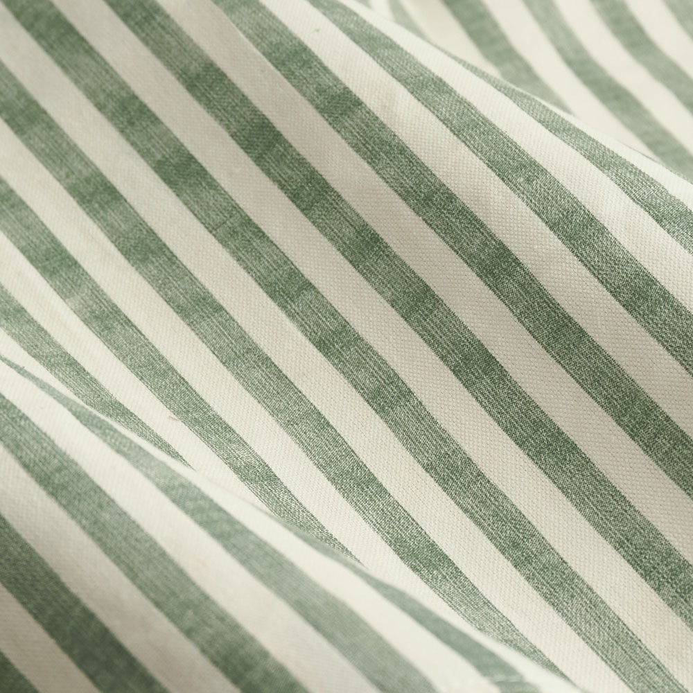 Yard Hebden Green Striped Cotton Pencil Pleat Curtains 168 x 229cm Image 4