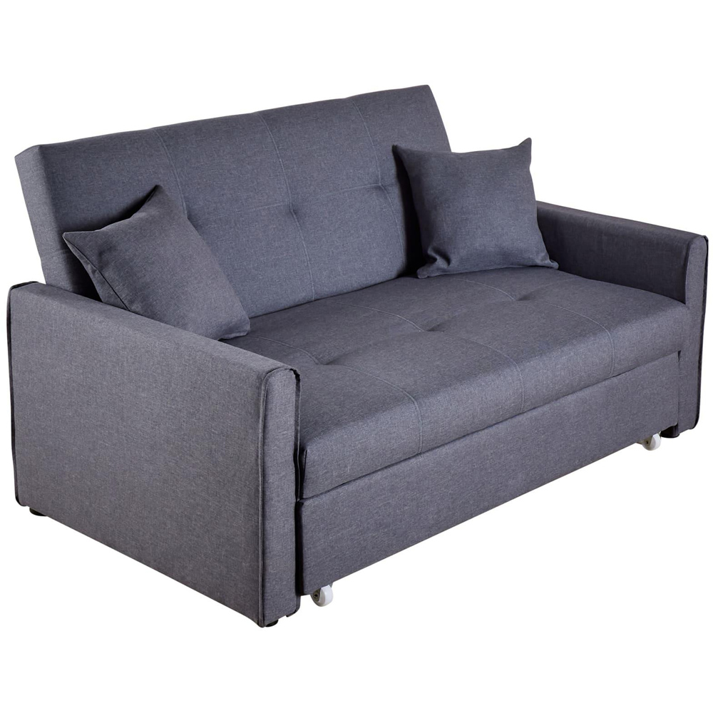 Home Source 2 Seater Dark Grey Sofa Bed Image 10