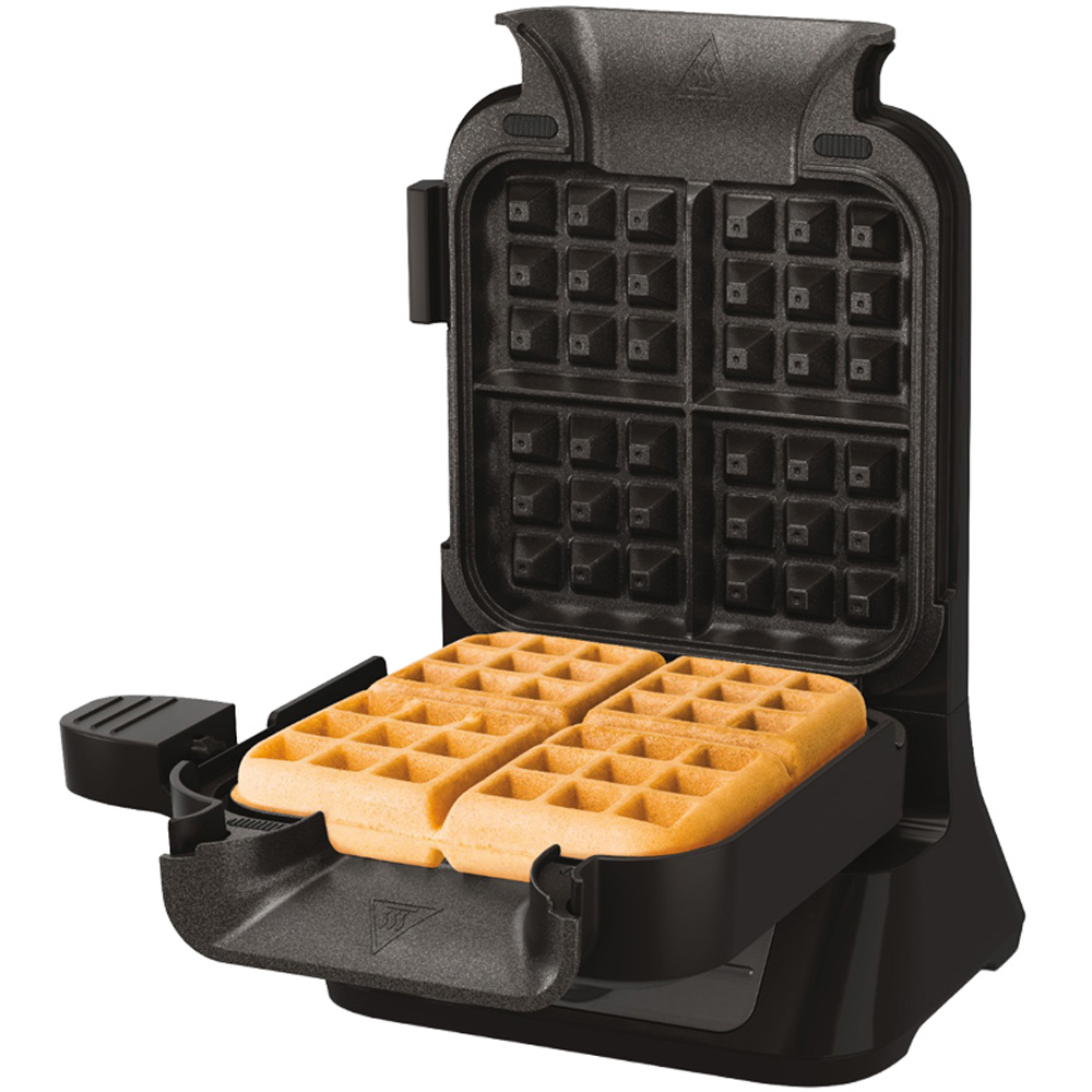 Ninja BW1000UK Black and Silver Belgian Waffle Maker Image 2