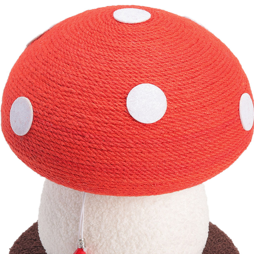 H&O Direct Natural Sisal Wrapped Red Mushroom Cat Scratcher Image 3