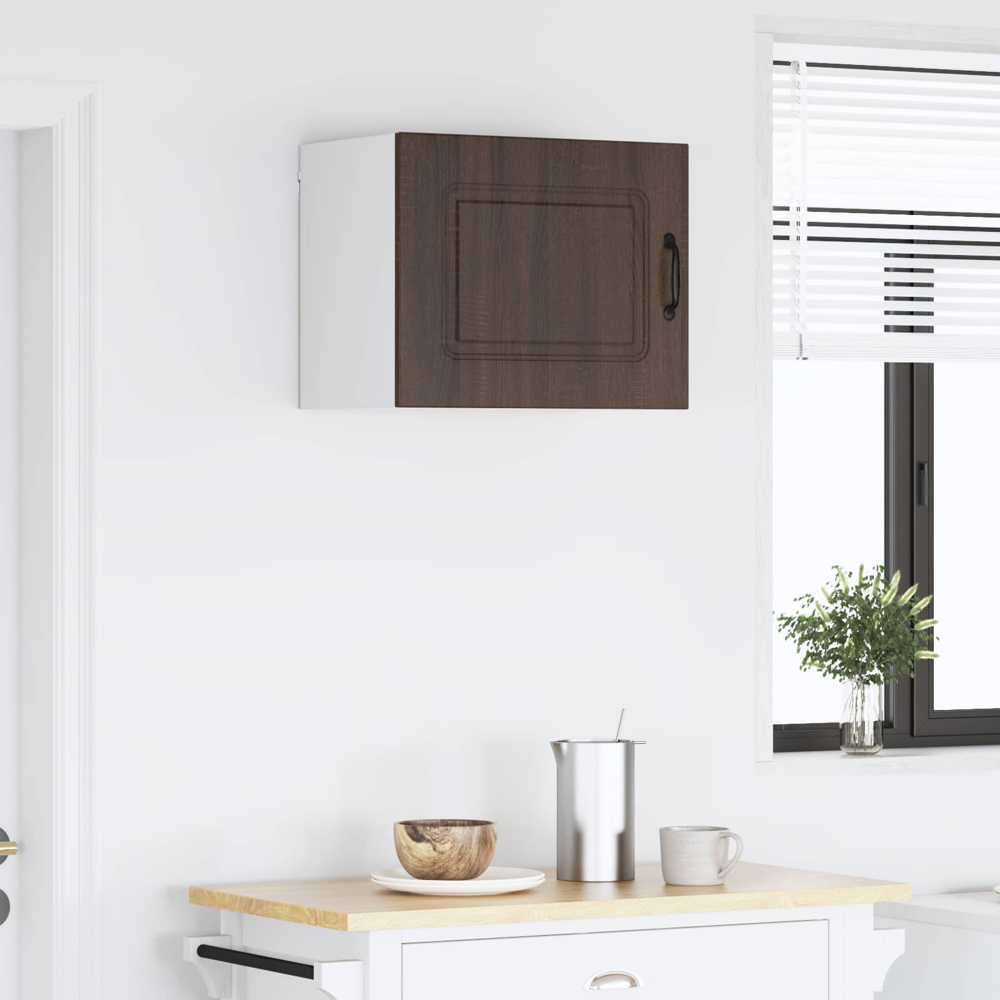 vidaXL Kalmar Single Door Brown Oak Wall Mounted Wide Kitchen Cabinet Image 9