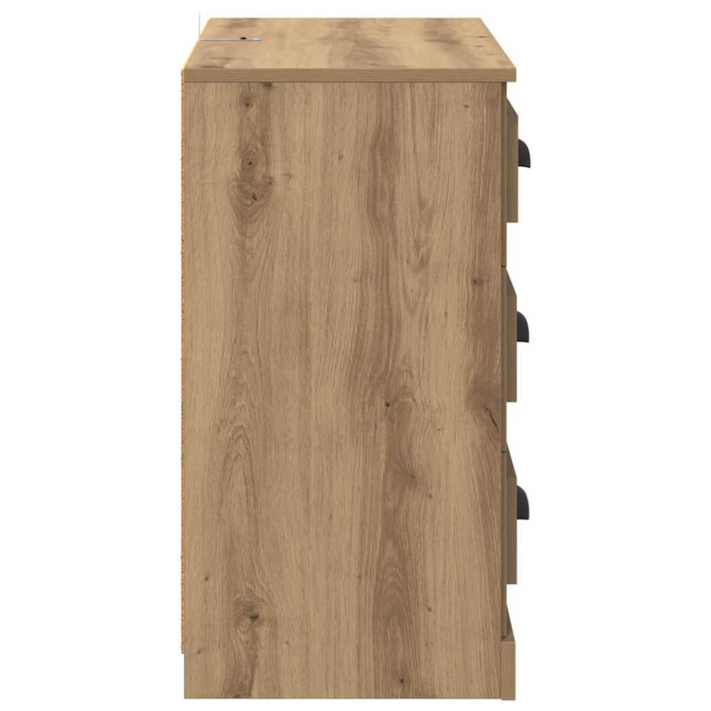 vidaXL 6 Drawer Artisan Oak Modern Sideboard Set of 2 Image 8