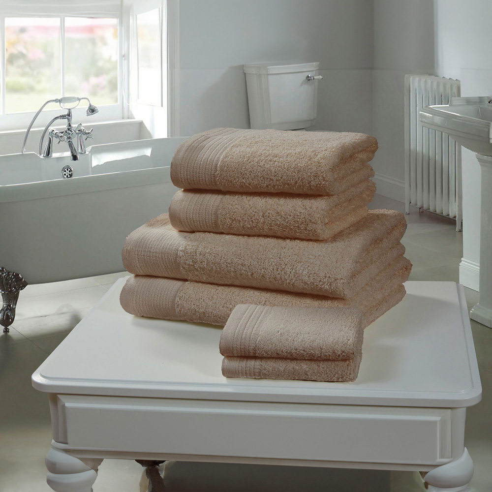 Rapport Home Chatsworth Super Soft and Absorbent Cotton Taupe Bath Sheet Image 2