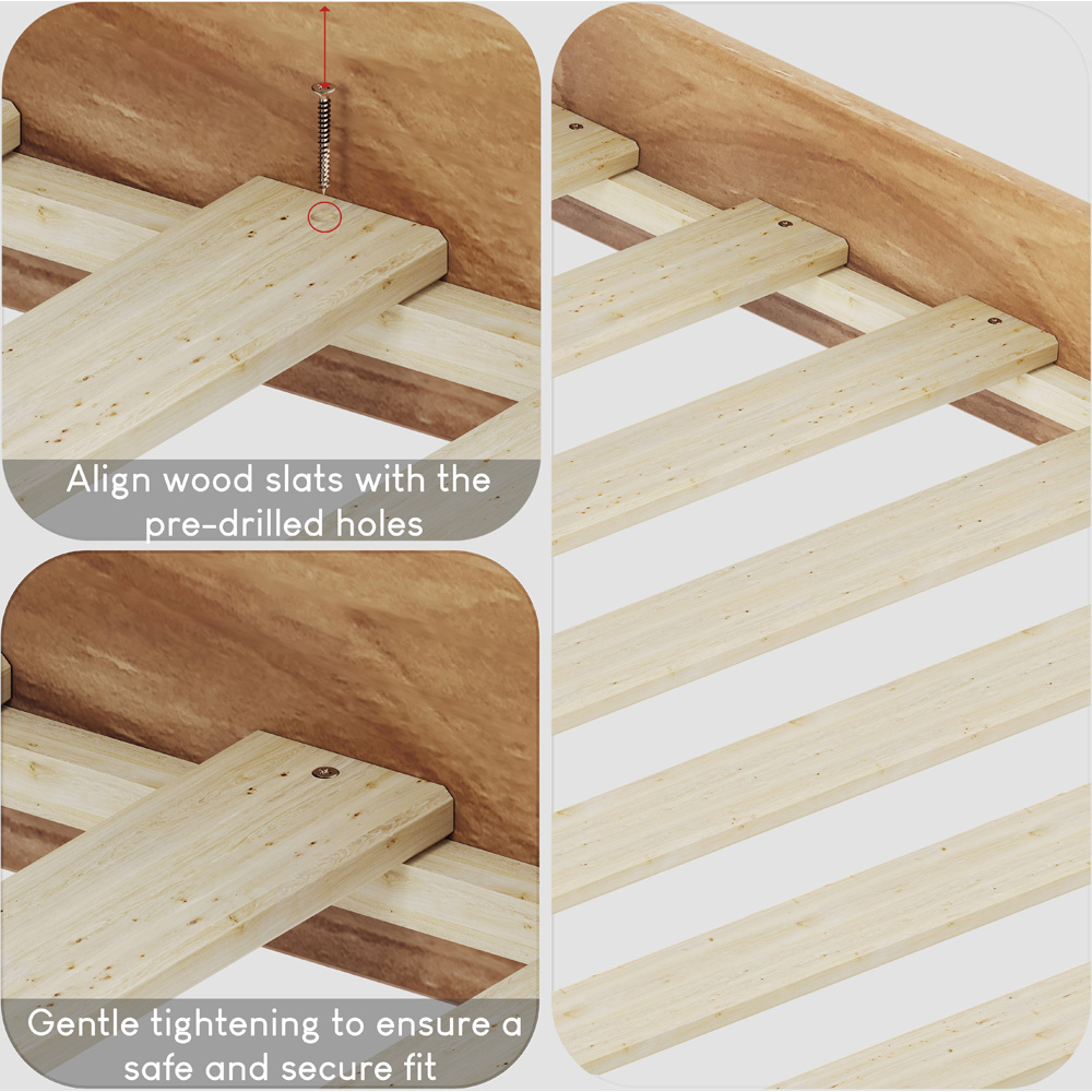 Vida Designs Corona Single Pine High Foot Wooden Bed Frame Image 6