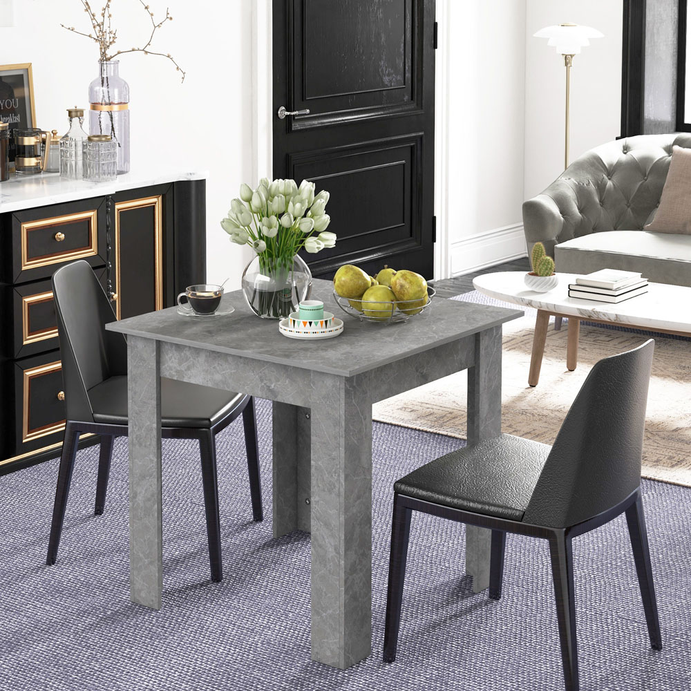 Portland 2 Seater Faux Cement Effect Square Dining Table Image 6