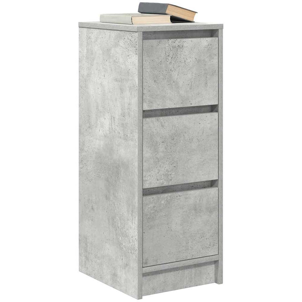 vidaXL 3 Drawer Concrete Grey Sideboard Image 3
