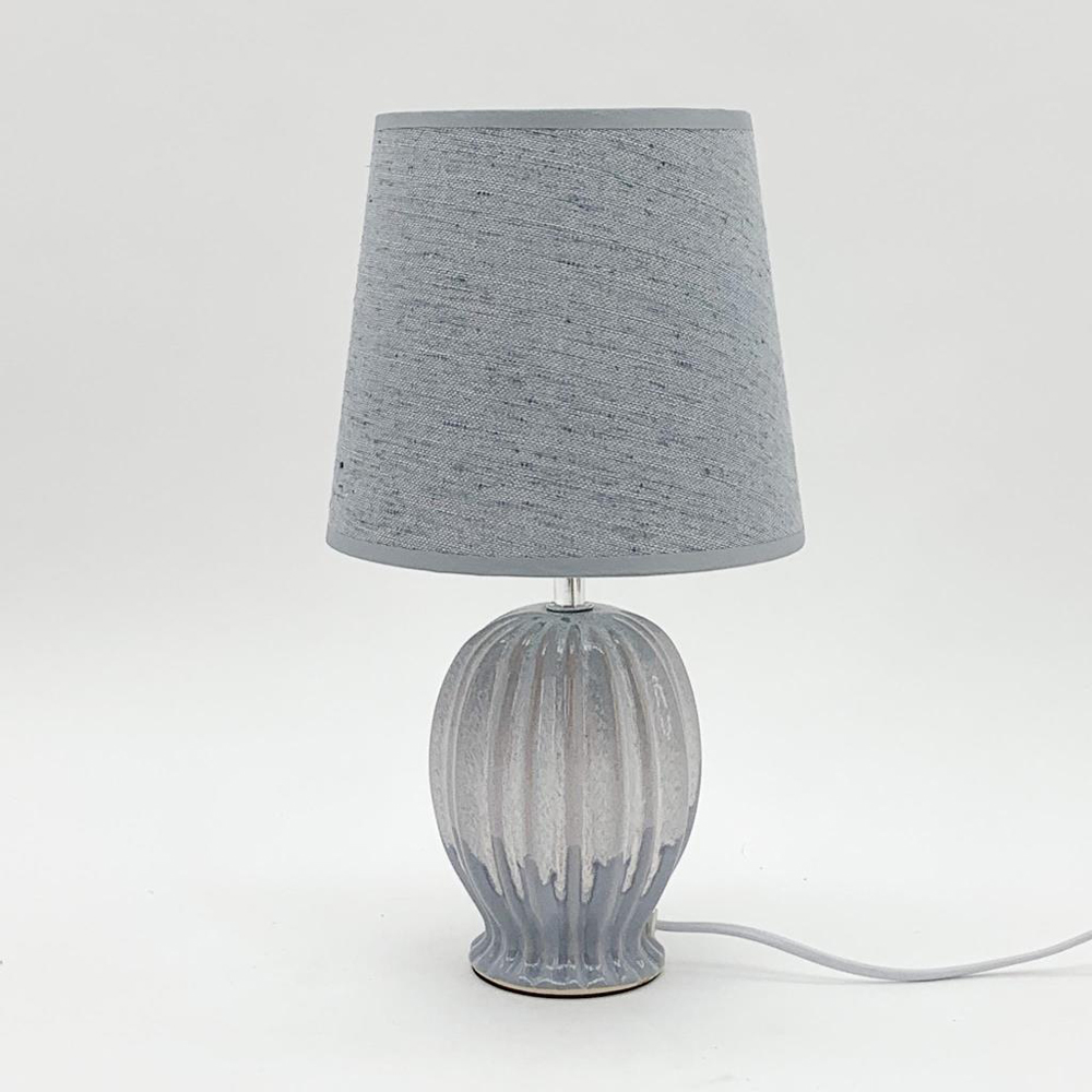 Acacia Home Grey Hand Finished Ceramic Table Lamp Image 3