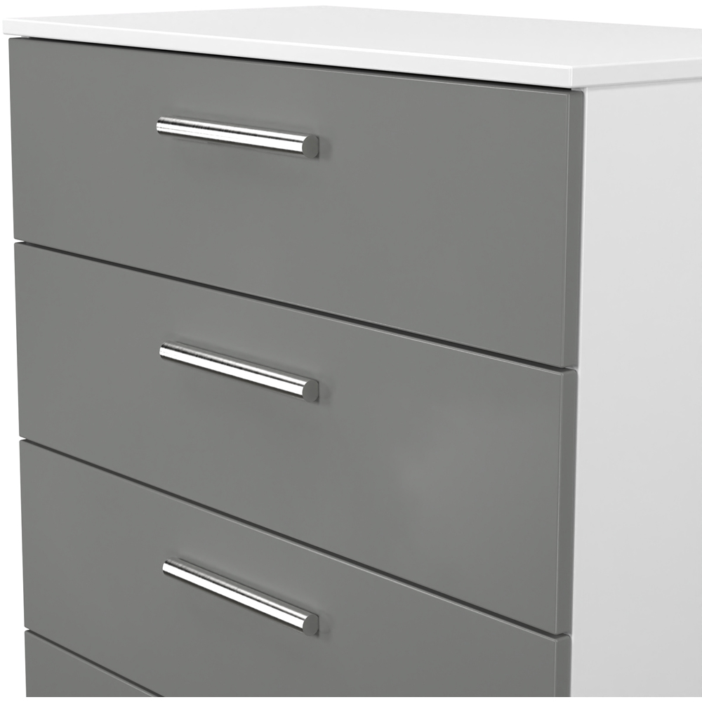 Crowndale Contrast 4 Drawer Dusk Grey and White Chest of Drawers Ready Assembled Image 4