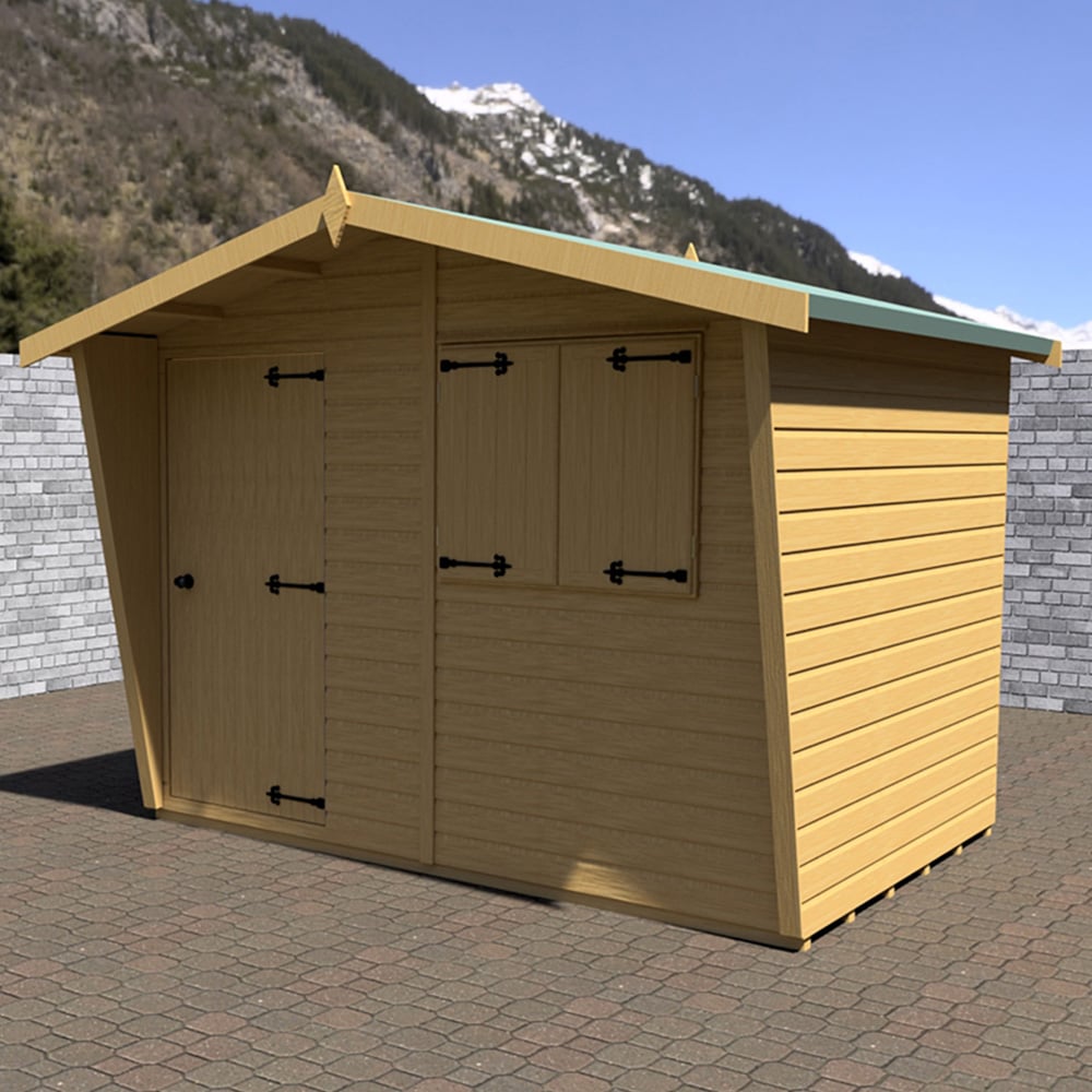 Shire 9 x 6ft Shiplap Style D Security Cabin Apex Garden Shed Image 2
