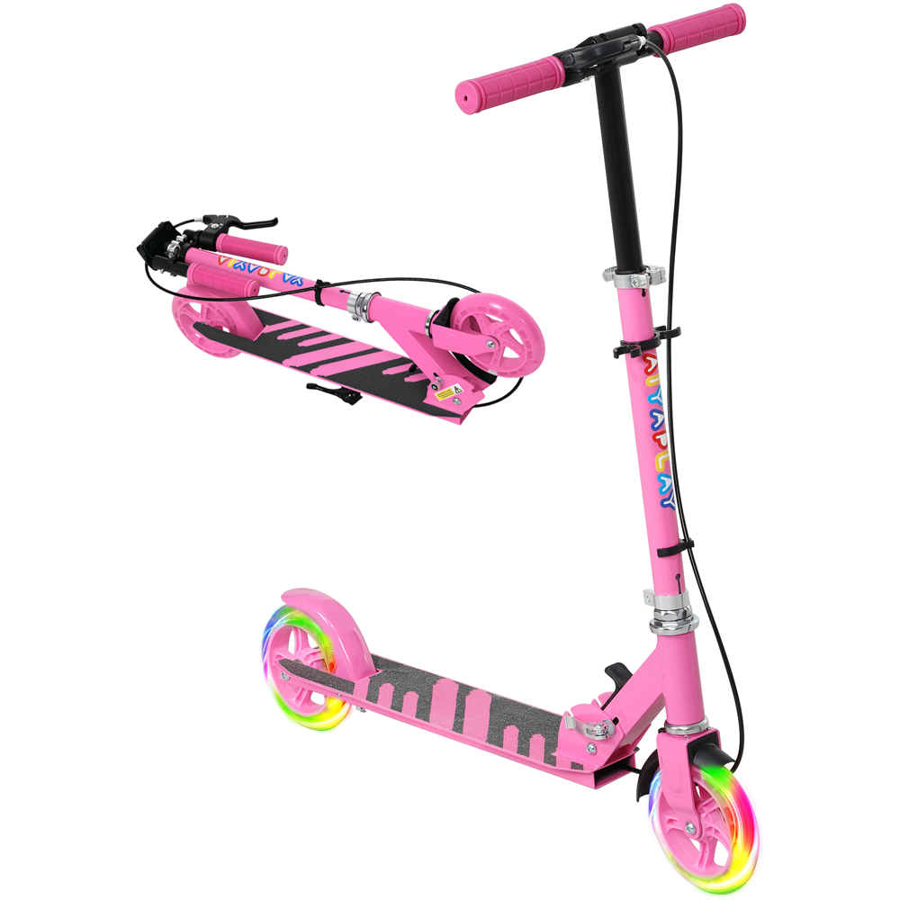 Tommy Toys AIYAPLAY Pink Adjustable Handle Folding Kids Kick Scooter Image 3