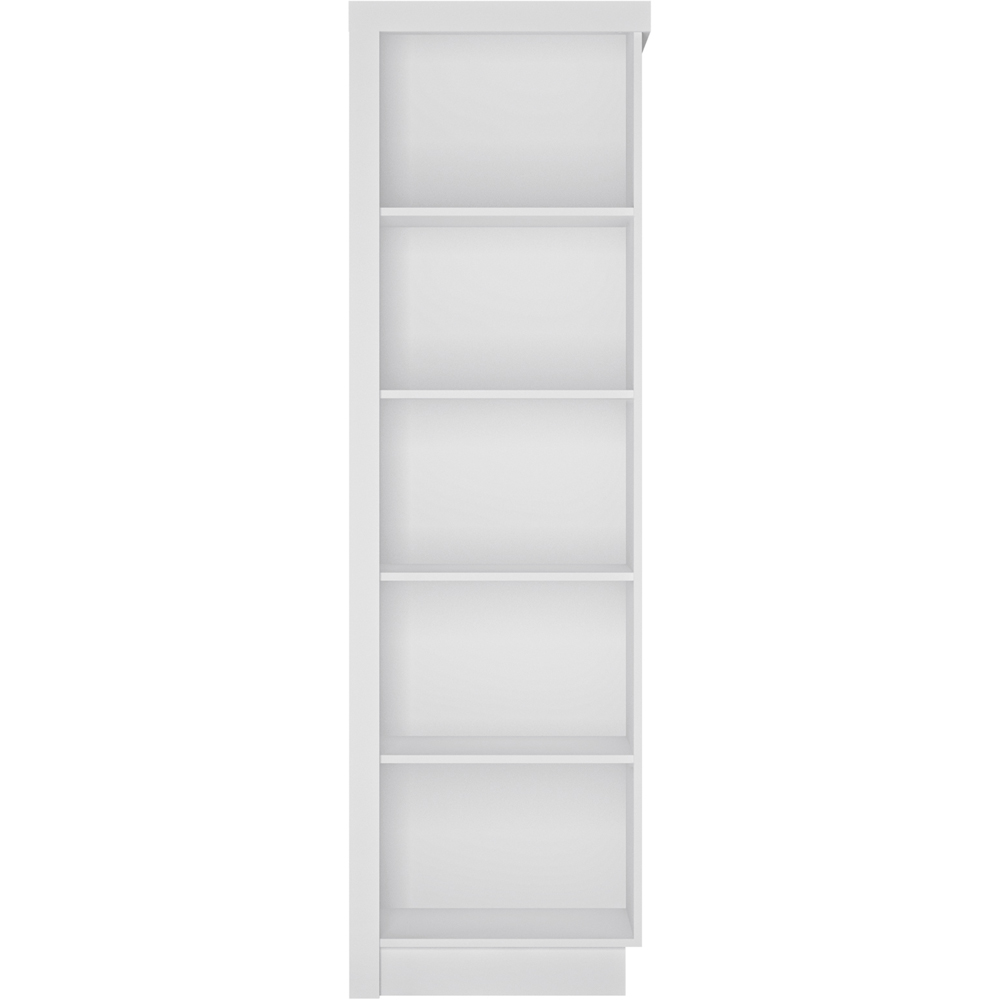 Furniture To Go Lyon 5 Shelf White High Gloss RH Bookcase Image 3
