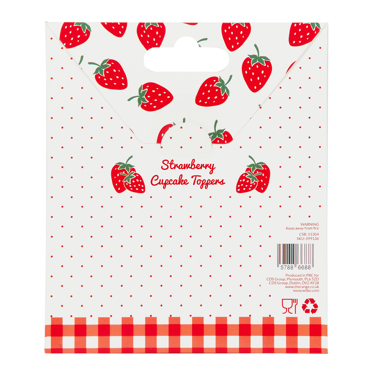 Pack of 8 Strawberry Cupcake Toppers - Red Image 4