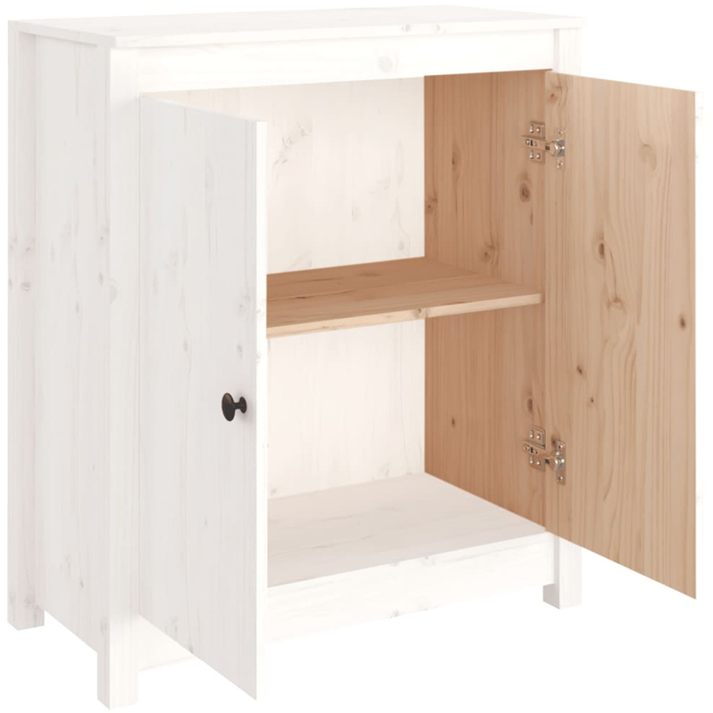 vidaXL 2 Door White Solid Pine Wood Sideboard Image 5