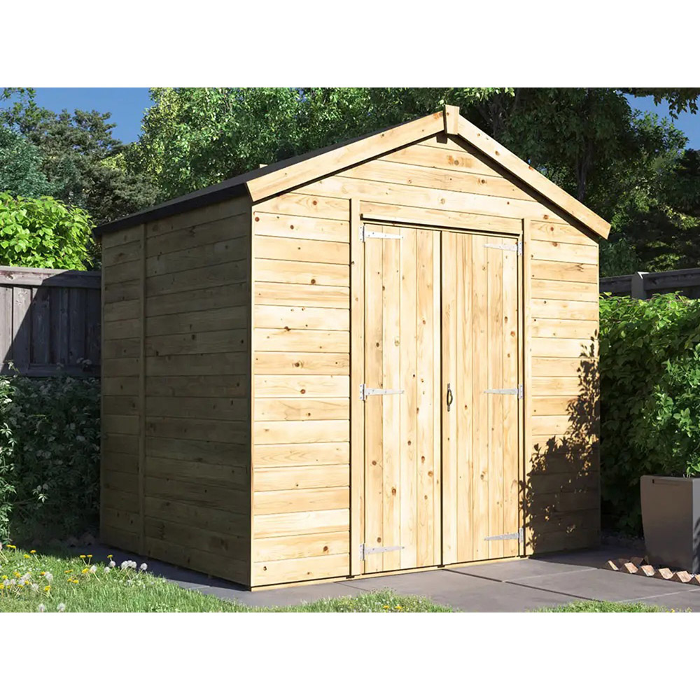 Dunster House Overlord 8 x 6ft Modular Brown Apex Bike Shed Image 3