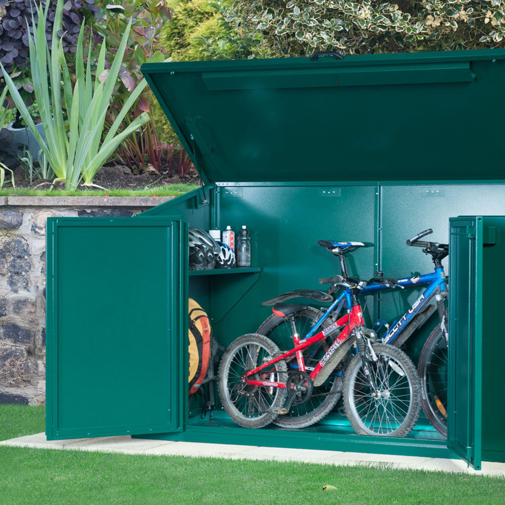 Asgard Access 7 x 4ft Double Door Cream Bike Storage Shed Image 2