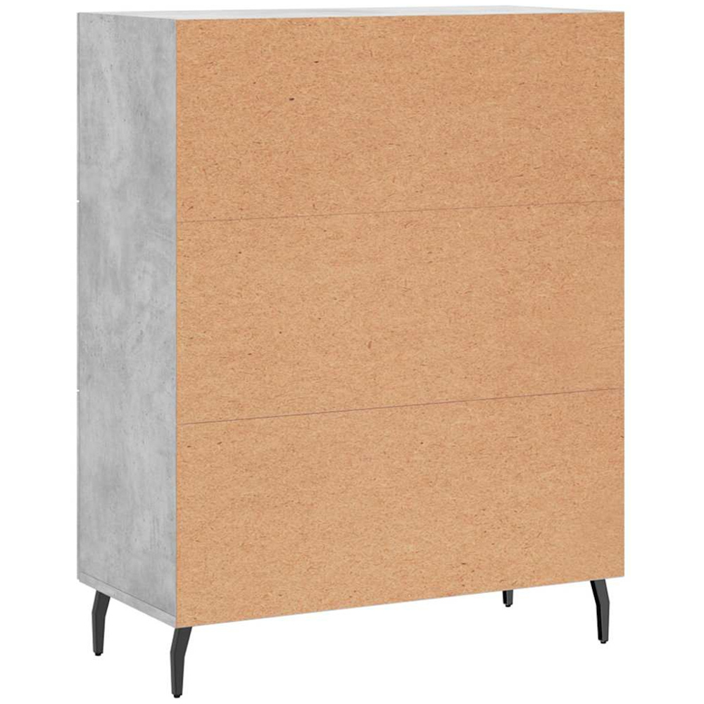 vidaXL Single Door 3 Drawer Concrete Grey Wooden Sideboard Image 8