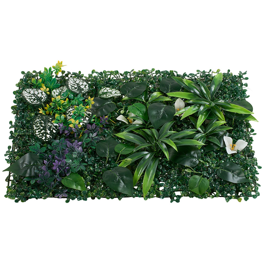 Living and Home Green Assorted Artificial Foliage Wall Panel 40 x 60cm Image 2