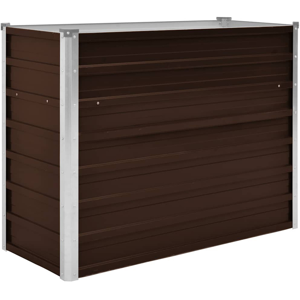 vidaXL Brown Galvanised Steel Raised Garden Bed 77 x 40 x 100cm Image 1