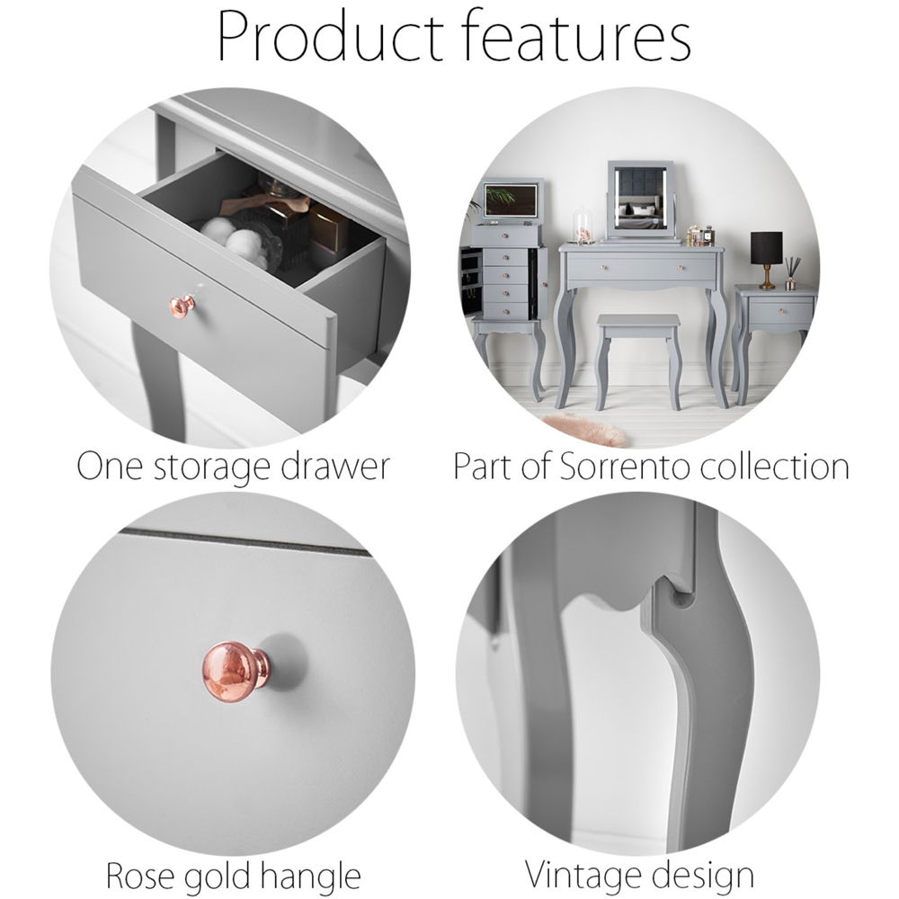 CARME Home Sorrento Grey Side Table Image 6