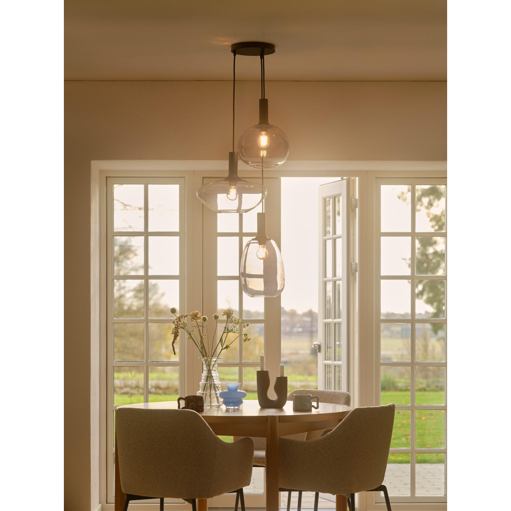 Nordlux Luana 3-Exits Black Metal Pendant Light Canopy Image 5