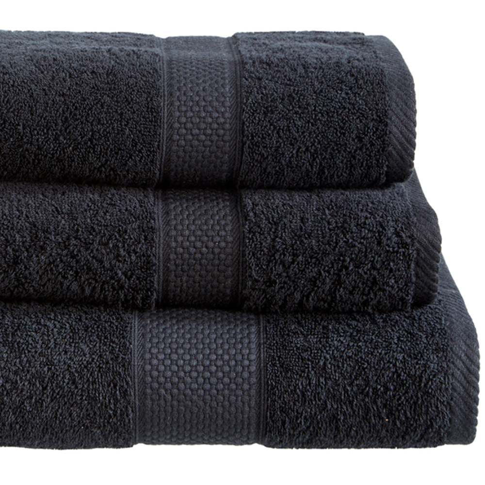 Imperial Hotel Quality Black Combed Cotton Turkish Bath Mat Image 2