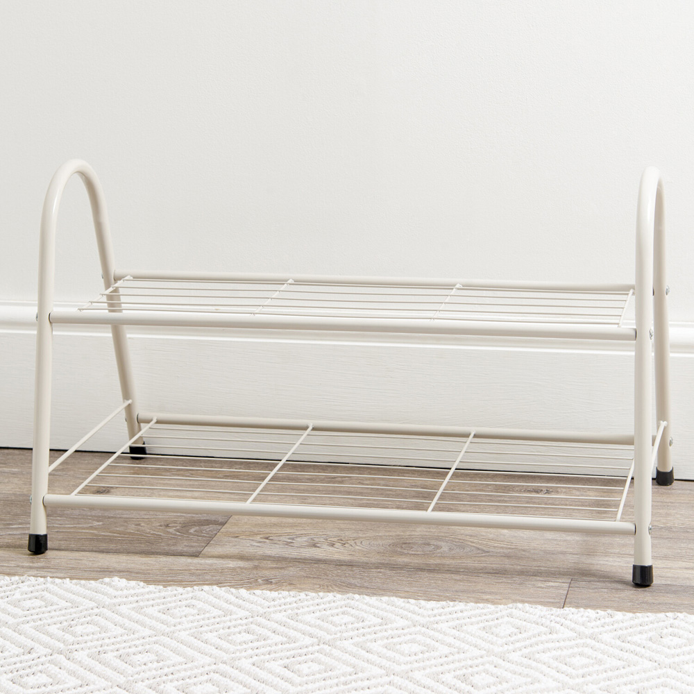 2 Tier Shoe Rack White Image 2