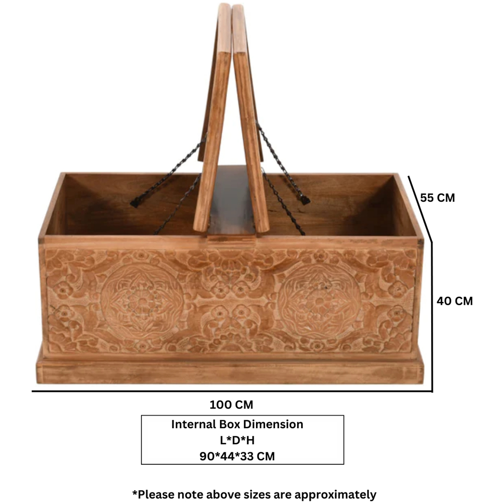 Brooklyn Adair Mango Wood Coffee Table and Storage Box Image 9