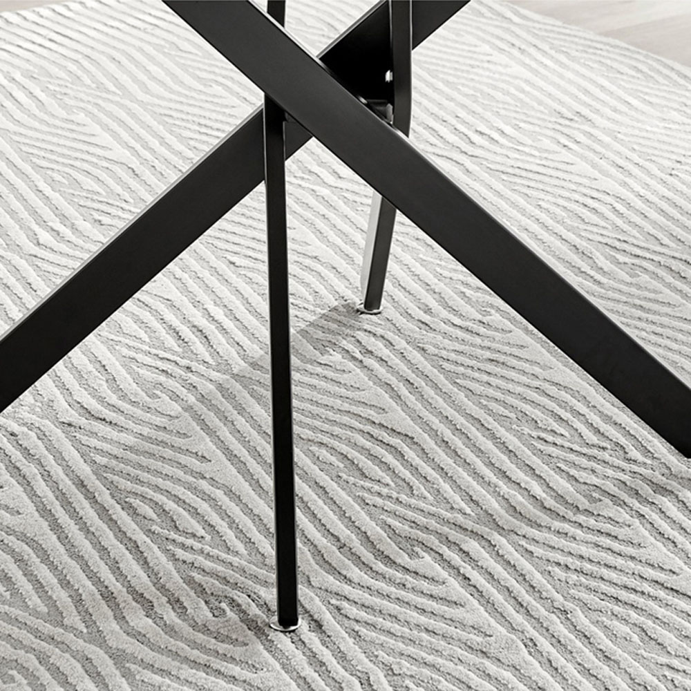 Furniturebox Arona Cesano Marble Effect 4 Seater Dining Set White Black and Grey Image 7