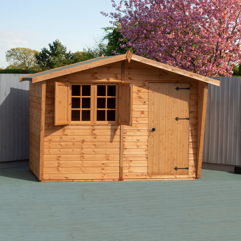 Shire 10 x 6ft Shiplap Style C Security Cabin Apex Garden Shed Image 4