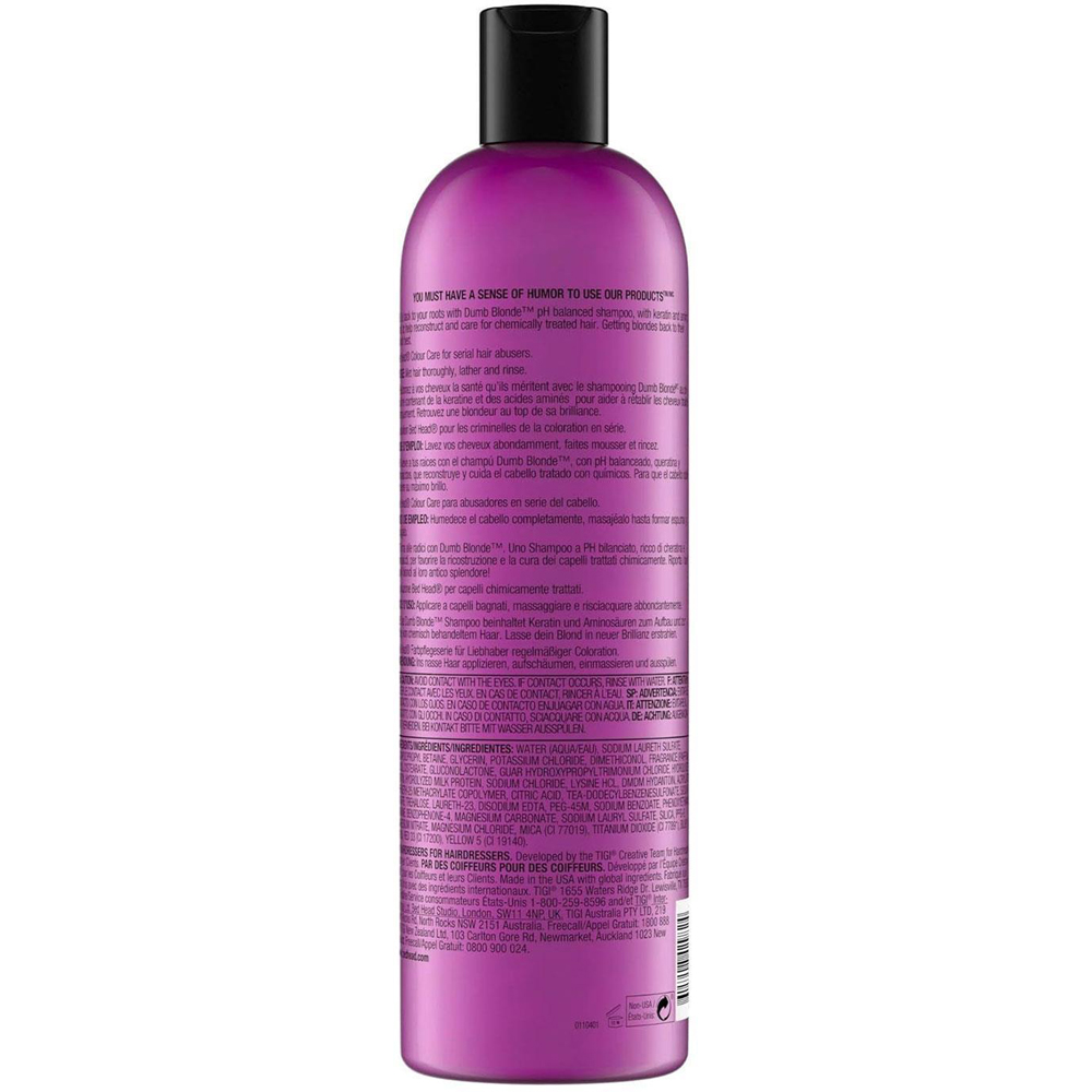 TIGI Bed Head Dumb Blonde Damaged Blonde Hair Shampoo 750ml 3 Pack Image 5